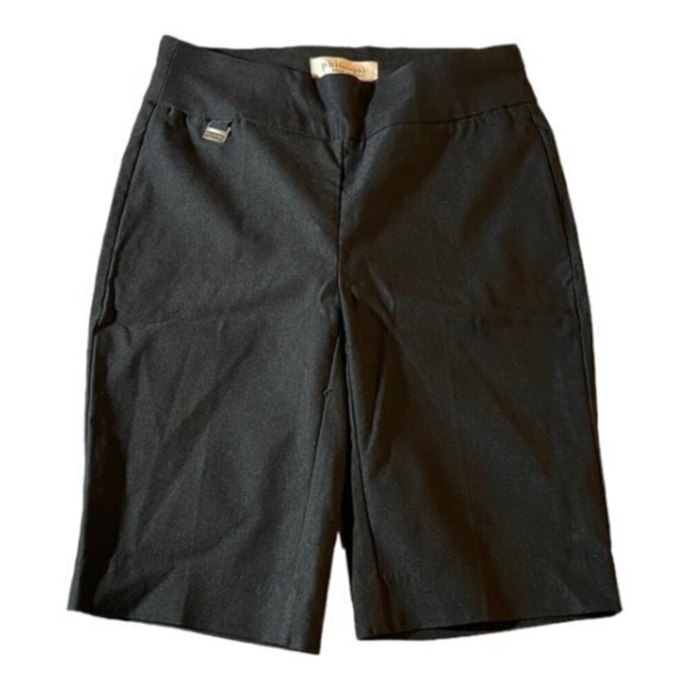 Philosophy Black Tummy Control Pull-On Bermuda Shorts Size XSP EUC #7759